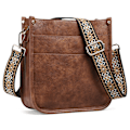 Miniatyrbild 1 av 5: Snygg PU-väska för kvinnor: Crossbody axelväska Brun