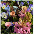 Miniatyrbild 10 av 11: Bi-vattenfontän i hartsblomma (set om 2) Gul