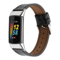 Miniatyrbillede 1 af 6: INF Læderarmbånd Fitbit Charge 5 armbånd læder Sort