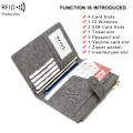 Miniatyrbild 6 av 6: RFID-skyddad Reseplånbok med Passhållare Grå