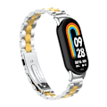Pikkukuva 1 / 6: Tyylikäs ruostumattomasta teräksestä valmistettu ranneke Xiaomi Mi Band 9:lle Hopea