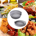 Miniatyrbillede 4 af 5: Sammenfoldelig rund Air Fryer silikoneform 20 cm Grå 20 cm