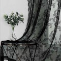 Miniatyrbillede 3 af 5: Sorte blondegardiner 2 stk Sort 100 x 200 cm