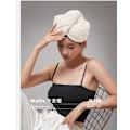 Miniatyrbillede 3 af 3: Hurtigtørrende hårhåndklæde turban - Superabsorberende mikrofiber hårhåndklæde Hvid