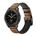 Miniatyrbillede 1 af 4: Silikone- og læderrem til Galaxy Watch 3/5 Brun 22 mm