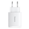 Miniatyrbild 4 av 8: Ładowarka sieciowa Baseus kompakt snabbladdare, 2xUSB, USB-C, PD, 3A, 30W (biła)