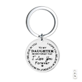 Miniatyrbild 4 av 5: Nyckelring med tag "To my Daughter" (Till min dotter) Rostfritt stål
