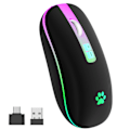 Miniatyrbillede 1 af 3: Lydløs Dual Mode Mus: Genopladelig Trådløs Bluetooth 5.1 EN