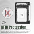 Miniatyrbild 5 av 6: INF Korthållare med RFID-skydd Äkta läder Svart