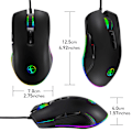 Miniatyrbild 3 av 6: RGB Gamingmus med justerbar DPI och ergonomisk design