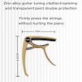 Miniatyrbillede 4 af 4: Guitar Capo i zinklegering til akustiske guitarer Lys træ farve