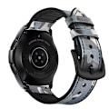 Miniatyrbillede 1 af 7: Silikone- og læderrem til Galaxy Watch 3/5 Blå 22 mm