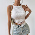 Miniatyrbillede 1 af 6: Elegant Tassel Vest - Stilfuld & Chic M