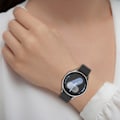 Miniatyrbild 10 av 10: Armband i äkta Läder för Samsung Watch 4 5 6 7 Svart