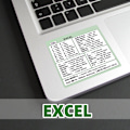 Miniatyrbild 3 av 3: Tangentbordsdekal med Excel-genvägar för bärbar dator och stationär dator
