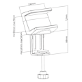 Miniatyrbild 7 av 9: OFFICE Clamp-on power strip holder for desks, white