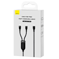 Miniatyrbillede 9 af 10: 2-i-1 USB-kabel Baseus Flash Series USB-C til USB-C 100W, 1,5 m (sort)