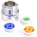 Miniatyrbild 5 av 5: Vattensparande insatser för duschmunstycke 3-pack med adapter Flerfärgad