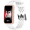 Pikkukuva 1 / 4: Vaihtoranneke Huawei Band 10/9/8 - Hengittävä reikäkuvio Valkoinen