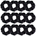 Miniatyrbild 1 av 3: Velvet Hair Scrunchies för kvinnor (12 delar) Svart