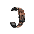Miniatyrbild 1 av 5: Läderklockarmband för Garmin Fenix 7 Pro/7X Brun 26 mm