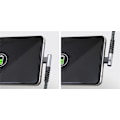 Miniatyrbild 8 av 9: USB-C™ till USB-C™ textilkabel med metallkontakter (rymdgrå/silver), 90°, m