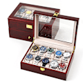 Miniatyrbild 6 av 6: Lyxig röd klockbox - 5 fack