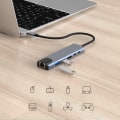 Miniatyrbild 3 av 4: INF USB-C multiportadapter USB-A, USB-C, HDMI, RJ45 Grå