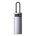 Miniatyrbild 3 av 11: Hub 6in1 Baseus Metal Gleam Series, USB-C till 3x USB 3.0 + HDMI + USB-C PD + Ethernet RJ45