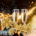 Miniatyrbillede 3 af 5: Kunstige blomster juledekoration 5-pak Guld