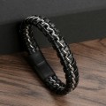 Miniatyrbillede 2 af 5: Armbånd i armbånd i flettet PU-læder til mænd M