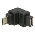 Miniatyrbillede 2 af 2: Adapter USB 2.0 MicroB male-USB 2.0 MicroB fem angled down