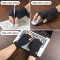 Miniatyrbillede 4 af 8: Halvfingerhandsker fingerløse handsker Mørkegrå