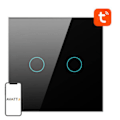 Miniatyrbillede 1 af 4: Smart lyskontakt ZigBee Avatto LZTS02-EU-B2 2 Way No Neutral TUYA (sort)