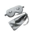 Broderad Ögonmask i Sidenliknande tyg Grey Grey