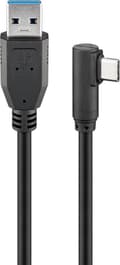 USB-C™ till USB-A-kabel 90°, 3 m, svart