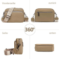 Miniatyrbild 5 av 6: Crossbody-väska Axelremsväska PU-läder Kaki
