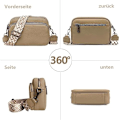 Miniatyrbillede 5 af 6: Crossbody taske skulderrem taske PU læder Sort