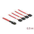 Miniatyrbild 3 av 3: Multilane SAS-cable SFF8087 till 4xSATA 7-pin, 50 cm