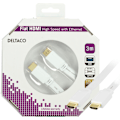 Miniatyrbild 2 av 6: Flat HDMI cable, HDMI High Speed w/ Ethernet, 4K, 3m, white