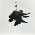 Miniatyrbild 4 av 4: Interactive Cat feather teaser troll-leksak kattfjäderleksak med sugkopp Svart