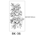 Miniatyrbillede 6 af 9: Engangstatoveringer - midlertidige tatoveringer med blomstermotiver 8 stk Sort