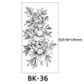 Miniatyrbillede 6 af 9: INF Engangstatoveringer - midlertidige tatoveringer med blomstermotiver 8 stk Sort