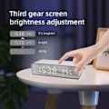 Miniatyrbillede 9 af 11: Digitalt LED vækkeur med trådløs oplader/termometer Sølv