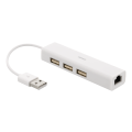 Miniatyrbild 1 av 4: USB 2.0 network adapter with USB hub, 100Mbps, 3xUSB, white