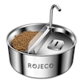 Miniatyrbild 1 av 2: Rostfritt stål Djurvattenfontän & matare 2in1 3,2l Rojeco