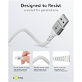 Miniatyrbild 5 av 11: USB-C™ till USB-A supersoft textilkabel med metallkontakter, 3 m, vit