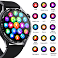 Miniatyrbillede 11 af 11: Smartwatch med EKG, pulsmåler, blodtryksmåler og skridttæller Sort og brun læderrem