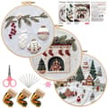 DIY Handbroderi Startkit - 3 Set med Mönster och Båge