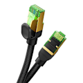 Miniatyrbillede 6 af 10: Flettet netværkskabel kat.8 Baseus Ethernet RJ45, 40Gbps, 8m (sort)